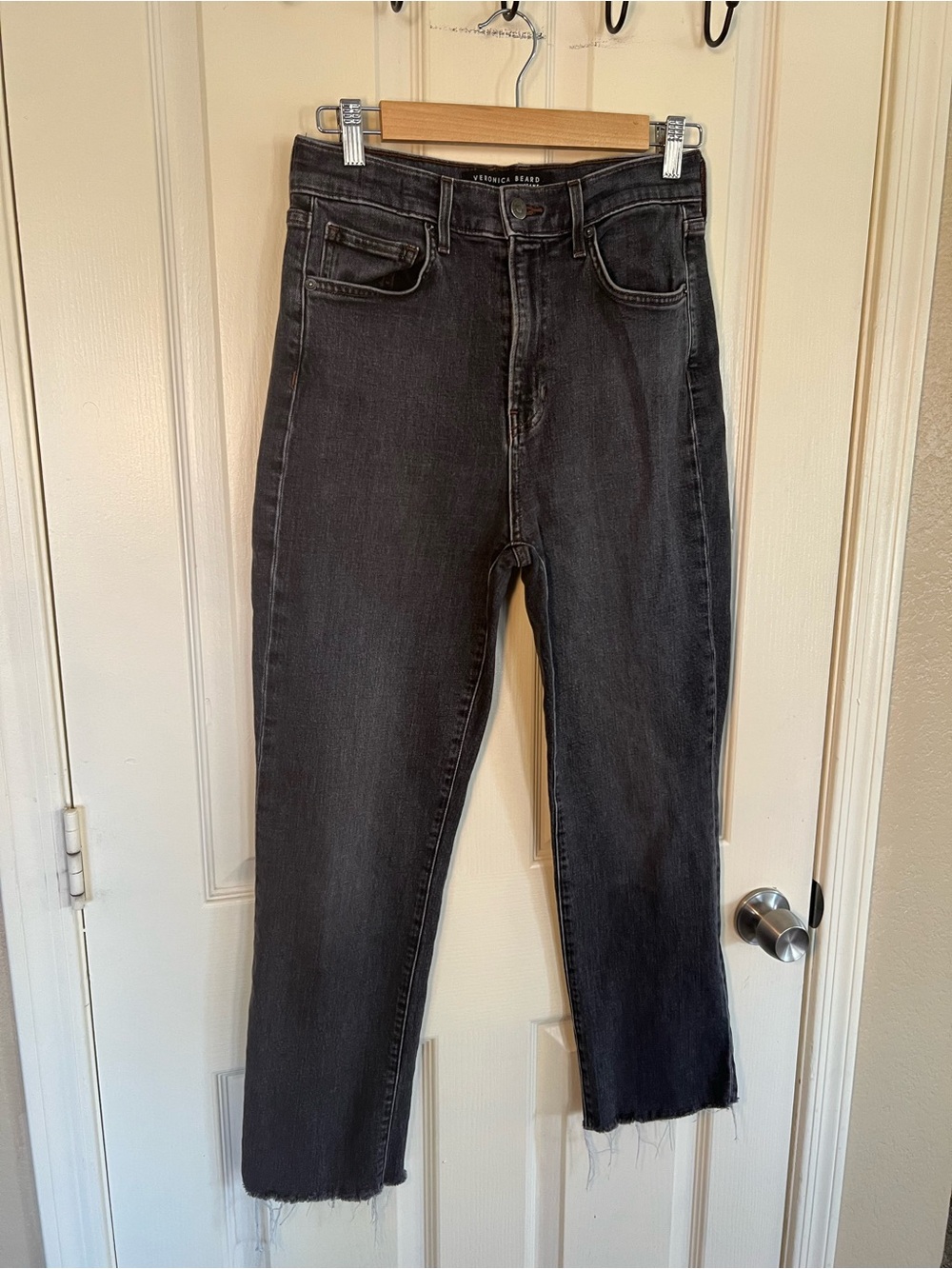 Veronica Beard Joey High Rise Straight Leg Jeans Vanishing Point Black Wash - Picture 4 of 8